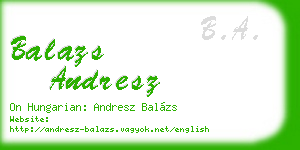 balazs andresz business card