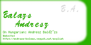 balazs andresz business card